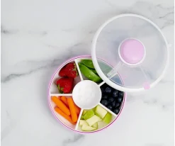 GöBe Caja Almuerzo Snack Spinner Flip, Correa de Mano y Hoja de Pegatinas Taro Purple^ Cajas De Almuerzo