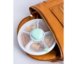 GöBe Caja Almuerzo Snack Spinner Flip, Correa de Mano y Hoja de Pegatinas Mint Green