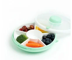 GöBe Caja Almuerzo Snack Spinner Flip, Correa de Mano y Hoja de Pegatinas Mint Green