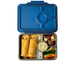Yumbox Caja Almuerzo Pret Acero Glitter Azul 4 Compartimentos