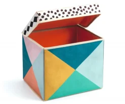 Niños Djeco Caja de Almacenamiento Con Asiento Geometría