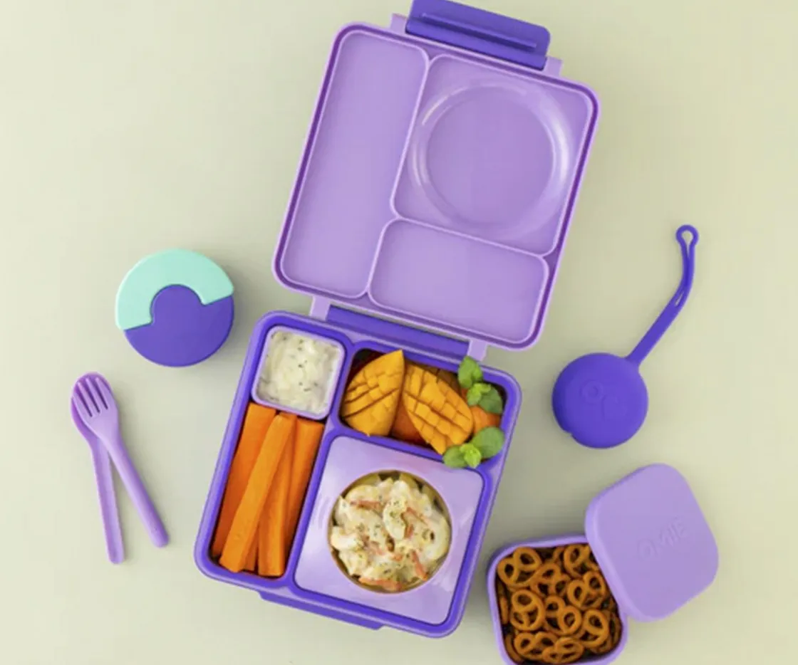 Omie Caja de Almuerzo Snack Violeta^ Fiambreras Infantiles