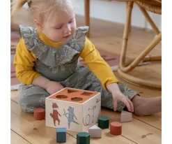 Sebra Caja de Formas de Madera Busy Builders & Teeny Toes^Niños Juguetes Para Niños De 18 Meses