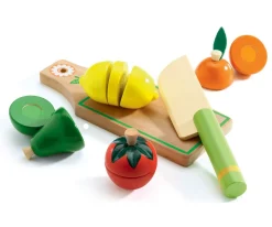 Djeco Caja de Frutas y Verduras para Cortar^Niños Cocinitas De Juguete