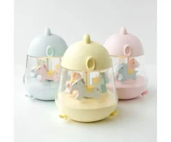 Rabbit & Friends Caja de Música Carrusel con Lámpara Chicklet Azul^ Iluminación