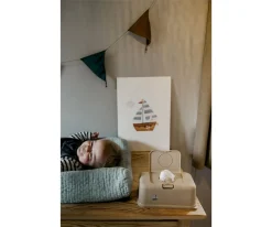 Funkybox Caja de Toallitas Barco Beige^Niños Porta Toallitas