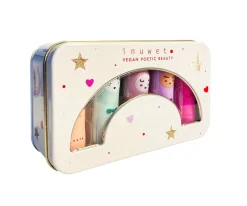 Inuwet Caja Metálica 5 Bálsamos Labiales^Niños Pintura De Uñas, Brillos Y Tattoos