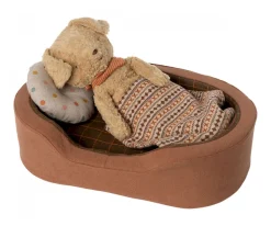 Niños Maileg Cama para Perro Marrón