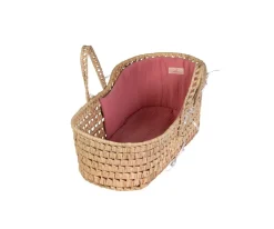 Así Capazo Pequeño Hoja de Palma Musa Rosa^Niños Accesorios Para Muñecas