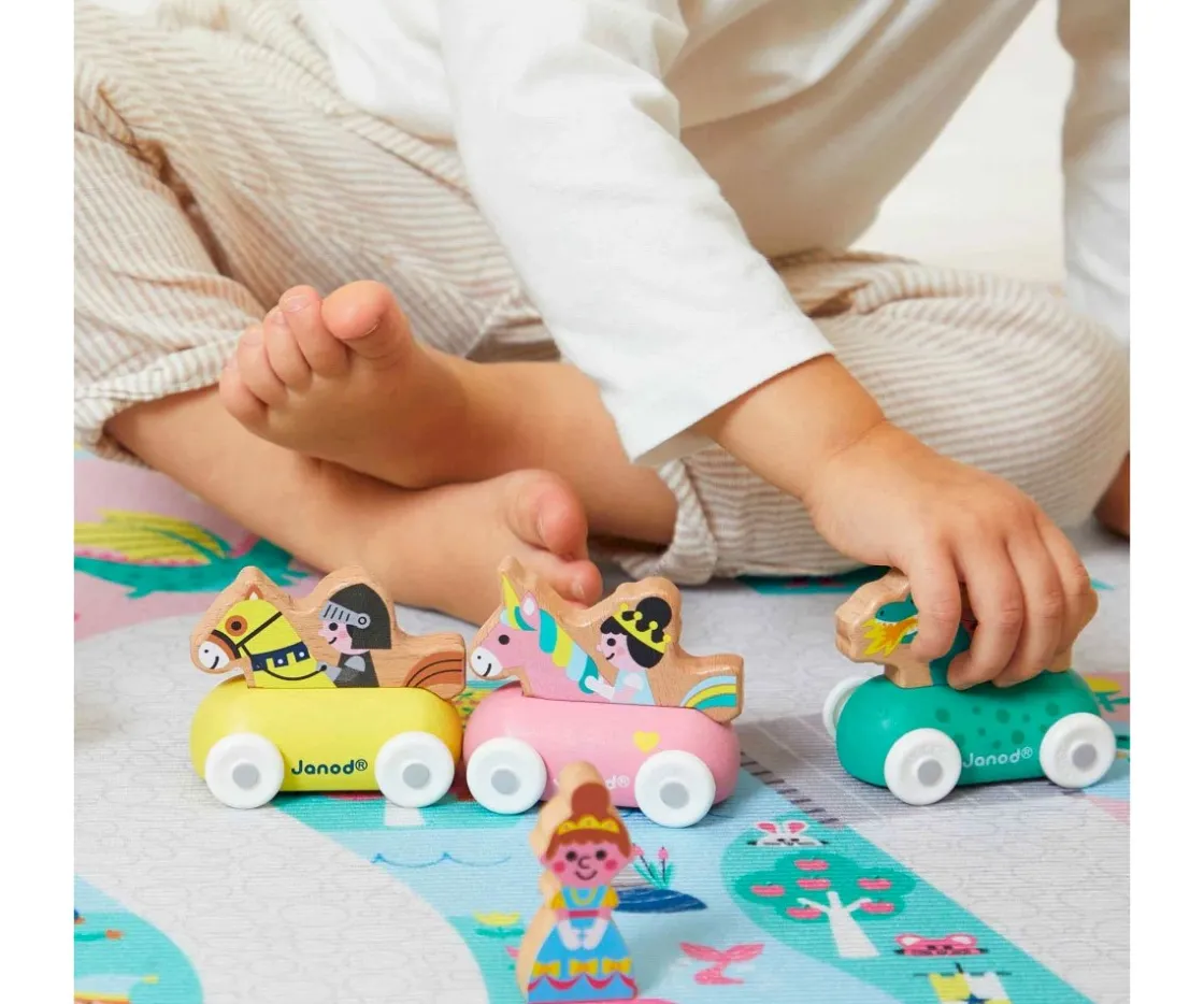 Niños Janod Carruaje de Madera Príncipe Reino Encantado Cross Roads Verde