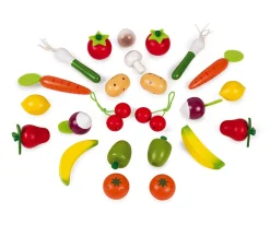 Niños Janod Cesta con 24 Frutas y Verduras