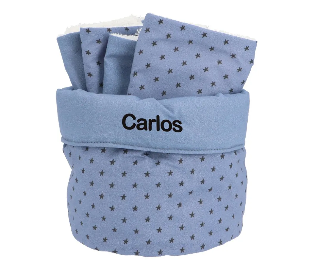 Cristina de Jos'h Cesta con Secababitas Mini Star Blue Personalizable^Niños Organizadores De Baño