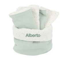 Cristina de Jos'h Cesta con Secababitas Rainbow Dots Verde Personalizable^Niños Organizadores De Baño