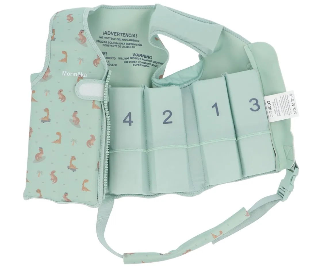 Monnëka Chaleco Flotador Aprendizaje Cool Dinos^Niños Chaleco Flotador Para Niños Y Bebes