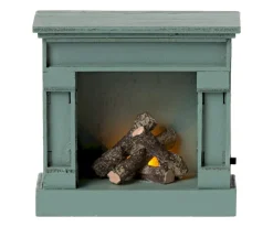 Maileg Chimenea en Miniatura Ratón Blue^Niños Casa De Muñecas De Madera