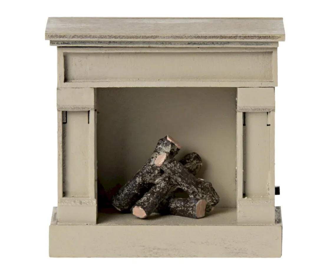 Maileg Chimenea Ratón Off White^Niños Casa De Muñecas De Madera