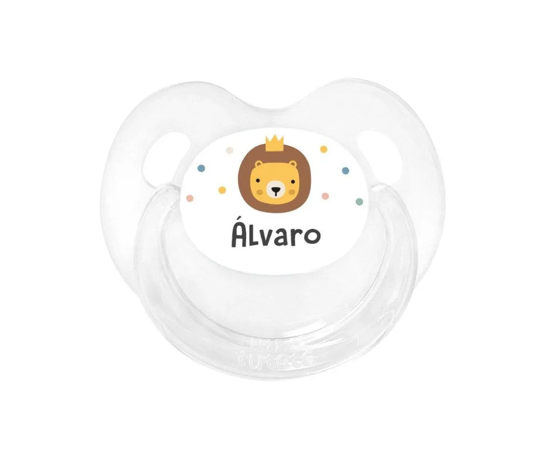 Tutete Retro Chupete Personalizado Retro Transparente León