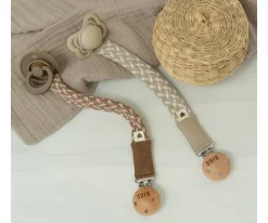 BIBS Chupetero Trenzado Ivory/Vanilla^ Chupeteros