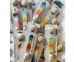 The Cotton Cloud Chupetero Silicona Chevron Azul^ Chupeteros