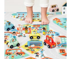 Janod Coche Taxi de Madera Ciudad Cross Roads^Niños Juguetes Para Niños De 18 Meses