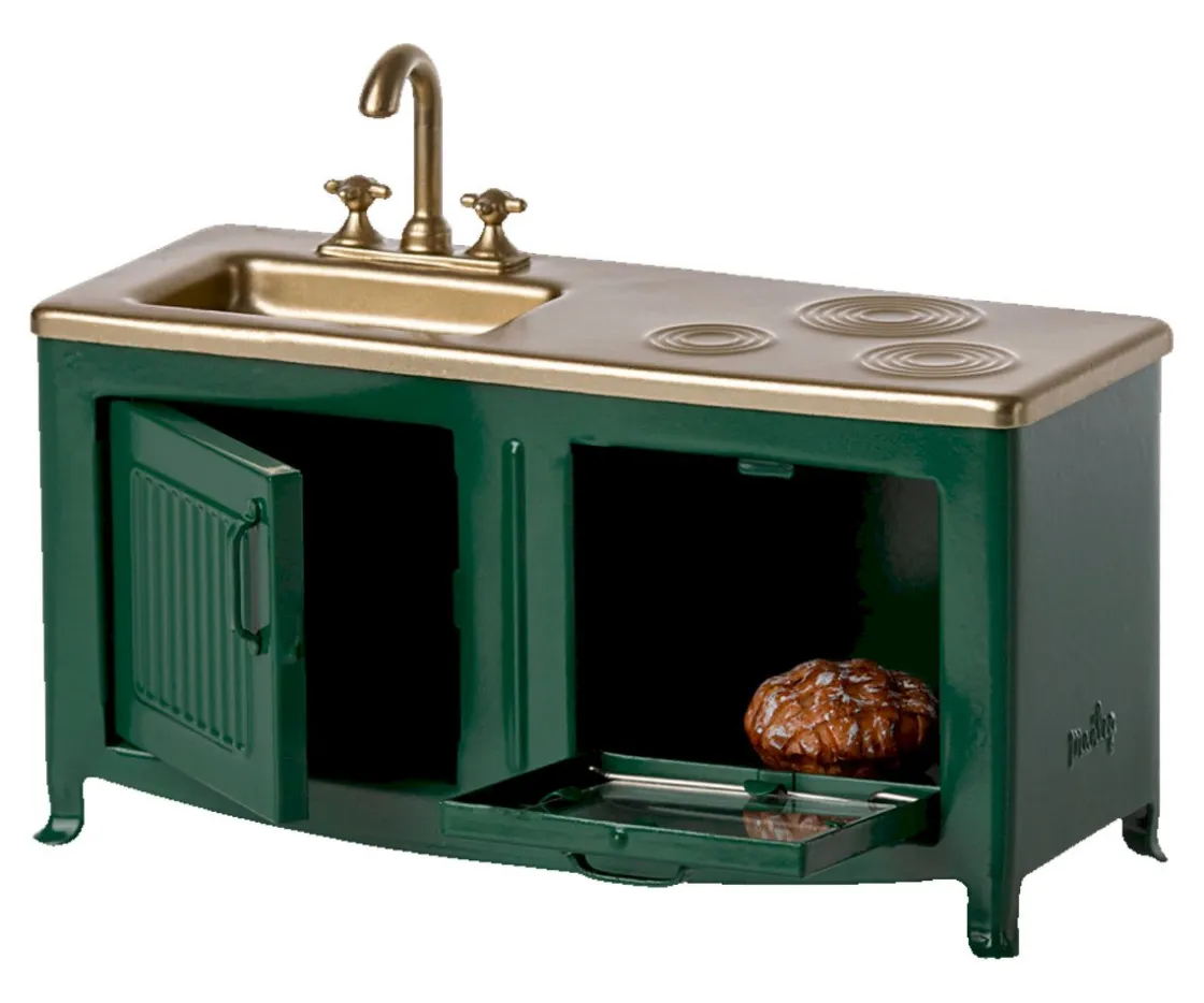 Maileg Cocinita Dark Green^Niños Casa De Muñecas De Madera
