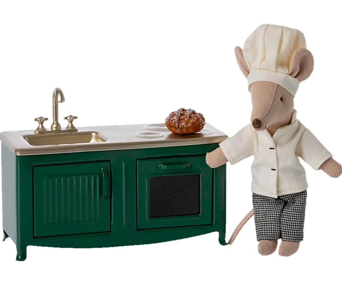 Maileg Cocinita Dark Green^Niños Casa De Muñecas De Madera