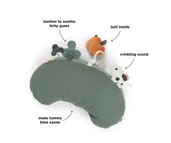 Niños Done by Deer Cojín de Actividades Sensoriales Boca Abajo Tiny Farm Verde