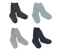 GoBabyGo Combo Box Calcetines Suela Antideslizante Algodón Dark Grey Melagne, Dusty Blue, Navy Blue^ Gateo