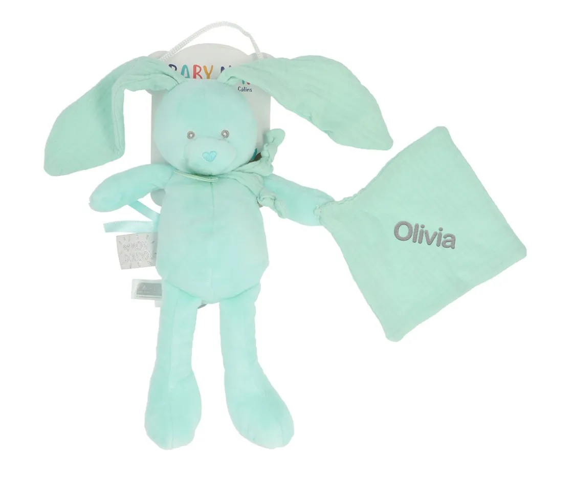 Baby Nat Conejito con Doudou Diabolo Mint Personalizable