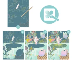 Niños Djeco Cuadros para Rascar El Estanque