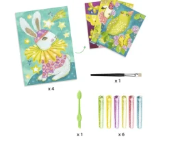 Niños Djeco Cuadros Purpurina Carnaval de Animales