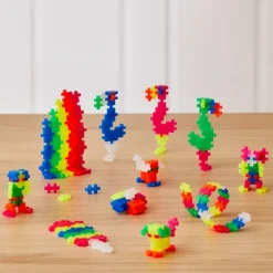 Niños Plus Plus Cubo de piezas: Neon 600 pcs