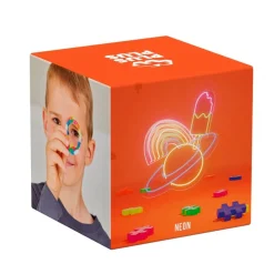 Niños Plus Plus Cubo de piezas: Neon 600 pcs