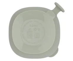 b.box Cuenco de Silicona con Tapa Sage^ Vajilla Infantil