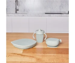 b.box Cuenco de Silicona con Tapa Sage^ Vajilla Infantil