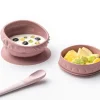 Miniware Cuenco de Silicona con Tapa y Ventosa Rasberry^ Vajilla Infantil