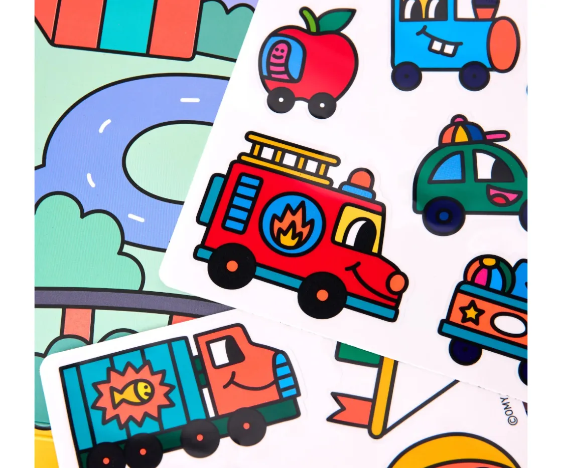 Omy Desplegable de Pegatinas Reutilizables Montessori ¡Vroom Vroom!^Niños Manualidades Para Niños