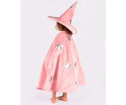 Den Goda Fen Disfraz Velvet Rosa con Estrellas Plateadas 3-8 años^Niños Disfraces Para Niños