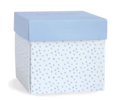 Doudou et Compagnie Doudou Conejito Azul Personalizable en Cajita Floral