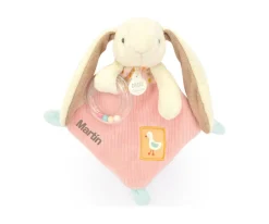 Doudou et Compagnie Doudou Sonajero Peluche Conejito Personalizable