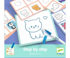Djeco Eduludo Dibujar Paso a Paso Animales Bebés^Niños Juguetes Niños 4 Años