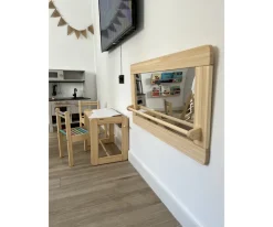 Niños Ethos Wood Espejo Montessori Pequeño con Barra de Madera