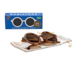 Babiators Gafas de Sol Flexibles (3-5años) Euro Round Amber Lenses Classic Tortoise^Niños Gafas De Sol Para Niños