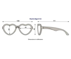 Babiators Gafas de Sol Flexibles Hearts(0-24m) Sparkle Squad^Niños Gafas De Sol Para Niños