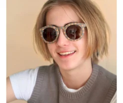 Grech & Co Gafas de Sol Flexibles Polarizadas (9años-14años) Classic Junior Storm Plaid^Niños Gafas De Sol Para Niños