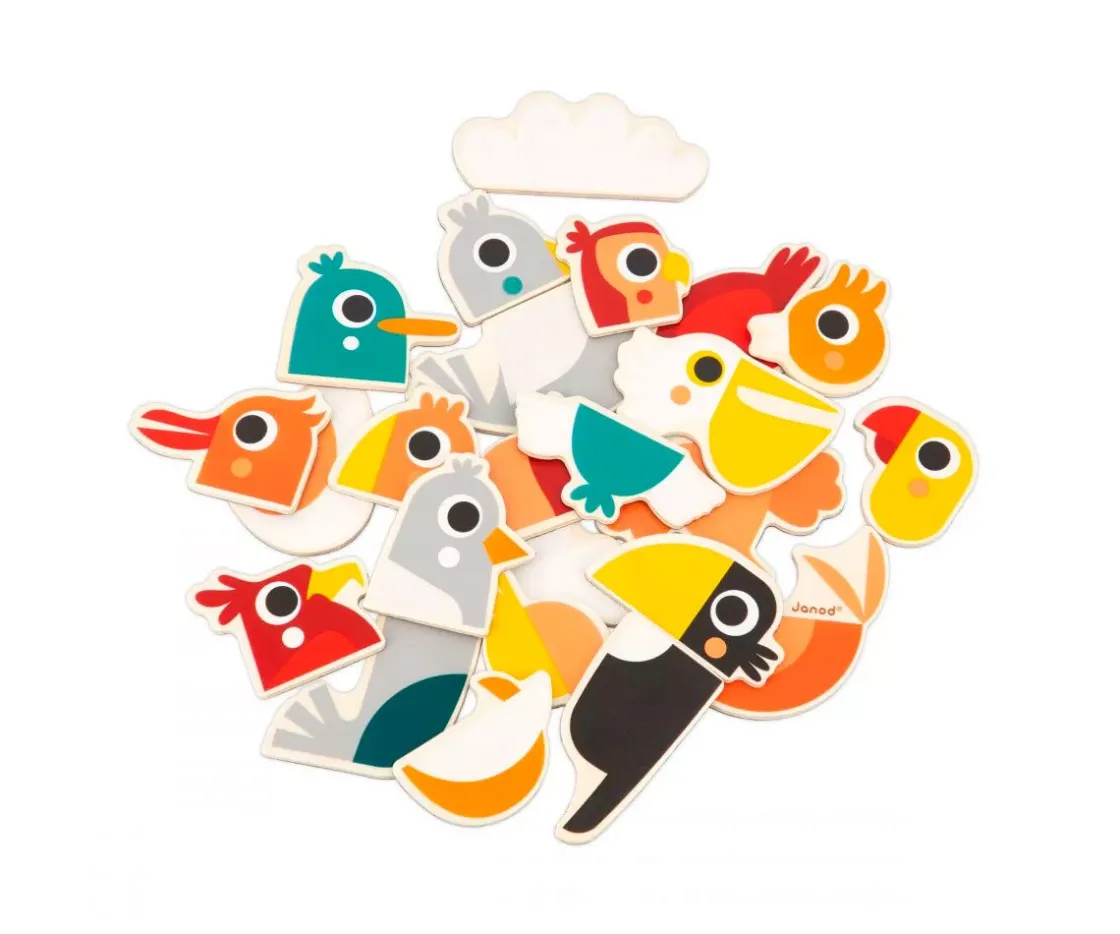Niños Janod Imanes Mix & Match de Aves 24 Piezas