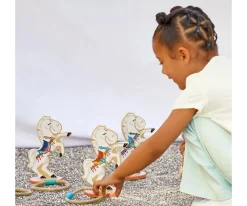 Niños Janod Juego de Lanzamiento de Anillas Caballos Applepop