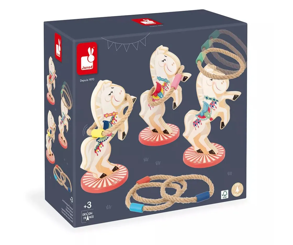 Niños Janod Juego de Lanzamiento de Anillas Caballos Applepop