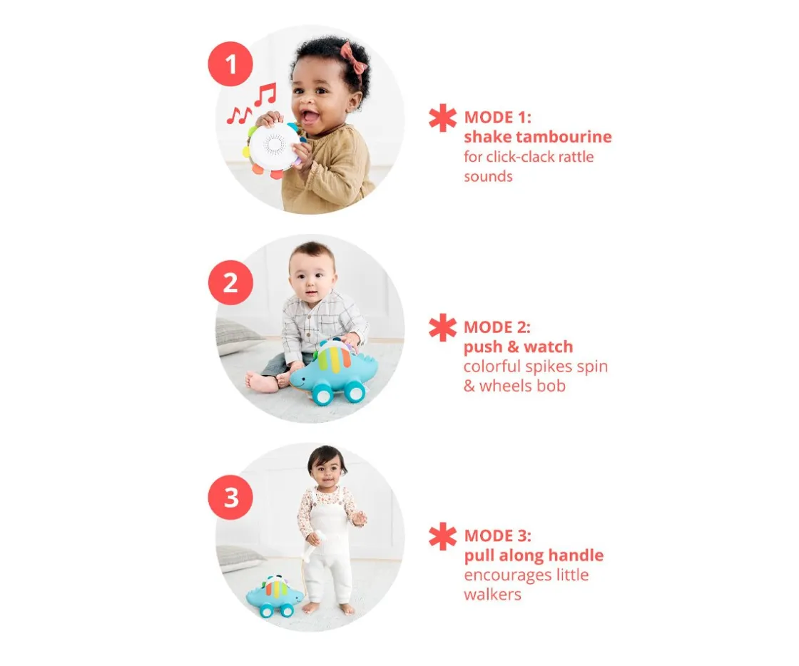 Niños Skip Hop Juguete Arrastre Explore & More 3 en 1 Dino Musical