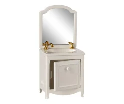 Maileg Lavabo Aparador con Espejo para Ratón Off White^Niños Casa De Muñecas De Madera